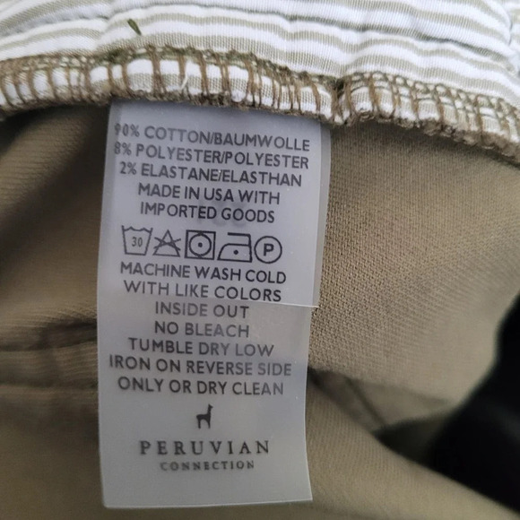 Peruvian Connection Women's Velveteen Cropped Legs Jeans 6 Green Cotton Crop - Picture 8 of 13